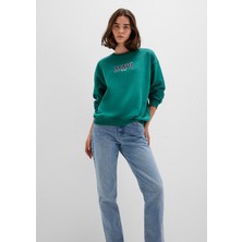 Mavi Mavi Logo Baskılı Yeşil Sweatshirt 1S10372-71918