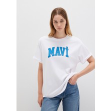 Mavi Mavi Logo Baskılı Beyaz Tişört 1600843-70000