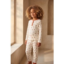 Bony Socks Çocuk Lovely Winter Desenli Ekru Pijama Takımı