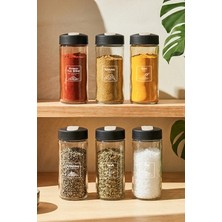 Kitchen Life 6'lı Ayarlanabilir Kapaklı Cam Tuzluk Biberlik 244 ml