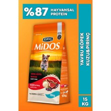 Midos Kuzu ve Pirinçli Yavru Köpek Maması Sağlıklı Büyüme 15KG
