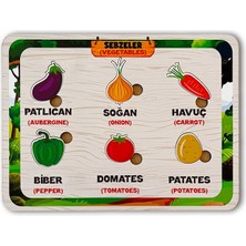 heptex Ahşap Sebzeler Eğitim Panosu
