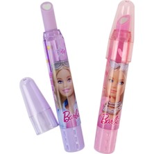Bakgelal Lisanslı Barbie Kalp Uçlu Çevirmeli Kalem Silgi Kapaklı Okul Kırtasiye Ürünü