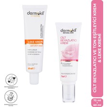 Dermokil Cilt Beyazlatıcı ve Ton Eşitleyici Krem 75 ml + Leke Karşıtı Cilt Bakım Kremi 60 ml 2'li Set