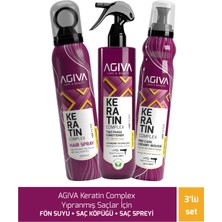 Agiva Care & Beauty Keratin Complex Yıpranmış Saçlar Için Fön Suyu + Saç Köpüğü + Saç Spreyi - 3'lü Saç Bakım Seti