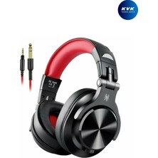 OneOdio A71 Studio HiFi Kulak Üstü Kulaklık - 40kHz Hi-Res Audio, Çift Jak Girişli (3.5mm/6.35mm) Kırmızı