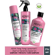 Agiva Care & Beauty Ylang Ylang Liposomed C Zayıf ve Yıpranmış Saçlar Için Şampuan + Fön Suyu + Kuru Şampuan - 3'lü Saç Bakım Seti