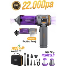 Auhma Ahv-24 Lımıted Edıtıon – 22.000PA Brushless Kablosuz Araç Içi Basınçlı Üfleme & Çekme Süpürgesi | 126.800 Rpm, 7800MAH, Hepa Filtre, 3 Mod, Pro Üfleme–şişirme Fonksiyonu