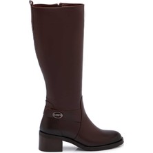 Tergan Kahverengi Hakiki Deri Kadın Çizme - K25K1CM68284-A24
