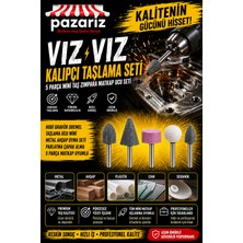 Pazariz Kalıp Taşlama Makinası Aksesuarı 5 Parça Vız Vız Kalıpçı Taşlama Seti Mini Taş Zımpara Matkap Ucu Seti Mini Çapak Alma Oyma Şekil Verme Ahşap Metal Kalıpçı Seti Gravür Oyma Seti