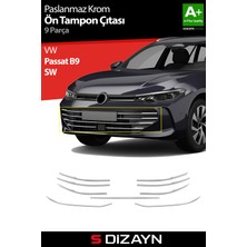 S-Dizayn Vw Passat B9 Sw Krom Ön Tampon Çıtası 9 Prç. 2024 Üzeri A+ Kalite