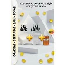 Organik Hekim 5 kg Opak + 5 kg Şeffaf Sabun Bazı ve Sarı Sabun Boyası Seti – Hobi ve El Yapımı Sabun Seti