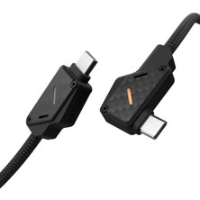 Aulumu 2M Karbon Ekstra Güçlü Alüminyum 240W Yüksek Hızlı Şarj ve Veri USB-C Kablosu - M07