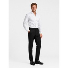 Etikmen Beyaz Kare Düğmeli Slimfit Erkek Gömlek