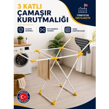 Livora Plastik Çamaşır Kurutmalığı 3 Katlı – Katlanabilir Kanatlı Kurutmalık