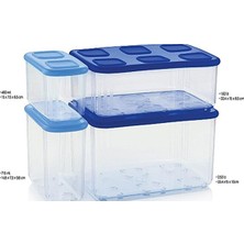 Tupperware Modüler Düzenleme & Saklama Kabı Seti - 4 Parça Mavi