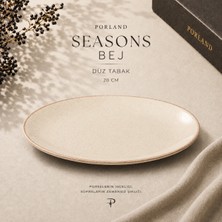 Porland Seasons 28 cm Büyük Porselen Düz Servis ve Ana Yemek Tabağı 1 Adet