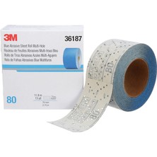 3m Hookit Mavi Zımpara Rulosu, 36187, Çok Delikli, 2,75 Inç x 13 Yd, 80+ Sınıf, Otomotiv Zımparalama