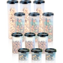 Tupperware Oval Yuvarlak Siyah 12 Li Set Esc