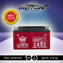 Moton YTX7A-BS 12V 7AH Motosiklet Aküsü, Bakımsız Vrla Teknolojisi (Ortec)