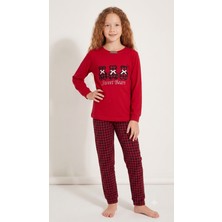 Formo Kız Çocuk %100 Doğal Pamuk Manşet Paça Uzun Kollu Pijama Takımı