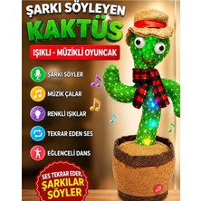 LRS Store Şarkı Söyleyen Dans Eden Kaktüs Oyuncak | Şarjlı Ses Tekrar Eden Işıklı Müzikli Konuşan Kaktüs | Eğitici Eğlenceli Peluş Oyuncak