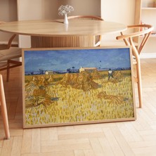 Pegziz Wheat Stacks In Provence Tablosu | Provence'da Buğday Demetleri Çerçeveli Klasik Sanat Duvar Dekoru