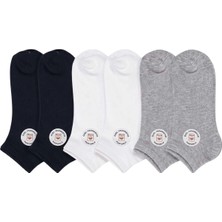 Fantezia Wak Unisex Dikişsiz Kısa Konç 6’lı Patik Çorap, %85 Pamuklu Geri Dönüştürülmüş Iplik, Parfümlü, Siyah Beyaz Gri, Yumuşak Nefes Alan Günlük Spor Çorabı