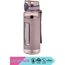 Uzspace 800ml Yeni Koleksiyon Büyük Boy Kaydırmaz Silikon Gövdeli El Askılı Sızdırmaz Tritan Su Matarası BPA Yok Koku Yok
