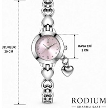 Rodium Kadın Kol Saati Charmlı