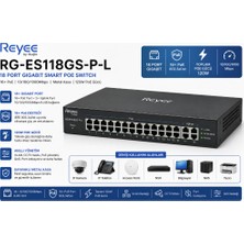 Reyee RG-ES118GS-P-L 18 Portlu, 10/100/1000 Gigabit, Tak Çalıştır Swıtch, 2 x Sfp, 16 Port Poe+ (247