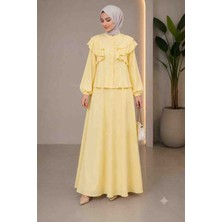 Gülcan Butik Sari Ikili Takim Şık Rahat ve Zarif Etekli Takım
