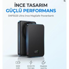 Cash Dukkan SNP-3020 Magsafe Powerbank 5000MAH Slim 22.5W Hızlı Şarj LED Ekran Ince Powerbank Şarj Cihazı