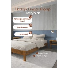 Renazzo Mobilya Loft Model Masif Ahşap Karyola Kolay Kurulum Fırınlanmış Ithal Sibirya Çamı 90X190 Yatak Uyumlu