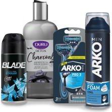 Arko Men & Duru & Blade Erkek Bakım Seti Deodorant 150 ml Duş Jeli 500 ml Tıraş Köpüğü 200 ml