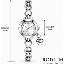 Rodium Kadın Kol Saati Charmlı