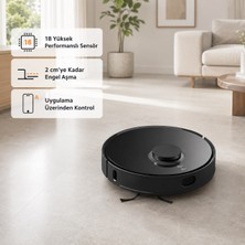 Xiaomi 8000 Pa Yüksek Emiş Güçlü Robot Süpürge, Halı Tanıma, Mop Kaldırma, Saçları Otomatik Kesen Dolaşma Önleyici Fırça, Akıllı Haritalama
