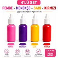 Epoxar Epoksi Reçine Sıvı Pigment Boya Seti, 4 Renk x 20 Ml, Toplam 80 ml