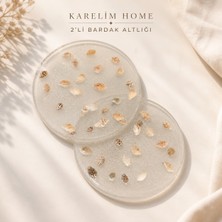 Karelim Home 2 Li Bardak Altlığı Epoksi Midye Detaylı Özel Tasarım