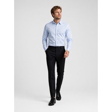 Etikmen Buz Mavi Kare Düğmeli Slimfit Erkek Gömlek