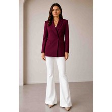 Gülcan Butik Mürdüm Blazer Ceket
