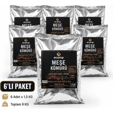 E-Camp Doğal Meşe Mangal Kömürü Hazır Reşo Yakıtlı 1,5 kg x 6 Adet Çoklu Paket