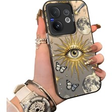 HONTINGA Vivo V60 5g ile Uyumlu Kılıf Silikon Kenar Sert Arka Kamera Koruyucu Basitlik Anti Düşme Kamera Sevgili Çift Kılıf Göz Desen Couple Telefon Kılıfı K1-1787