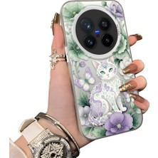 HONTINGA Vivo X200 Pro ile Uyumlu Kılıf Silikon Kenar Sert Arka Kamera Koruyucu Basitlik Anti Düşme Kamera Sevgili Çift Kılıf Kedili Kılıf Desen Couple Telefon Kılıfı K1-1788