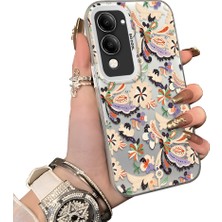 HONTINGA Vivo Y29S ile Uyumlu Kılıf Silikon Kenar Sert Arka Kamera Koruyucu Basitlik Anti Düşme Kamera Sevgili Çift Kılıf Yaratıcı Desen Couple Telefon Kılıfı K1-1789