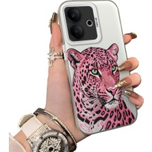 HONTINGA Vivo V60 Lite 5g ile Uyumlu Kılıf Silikon Kenar Sert Arka Kamera Koruyucu Basitlik Anti Düşme Kamera Sevgili Çift Kılıf Leopar Desen Couple Telefon Kılıfı K1-1790