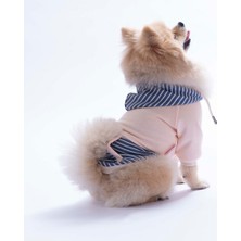 Pawstar Pembe Sera Stripe Köpek Hoodie Köpek Sweat Köpek Kıyafeti Kedi Kıyafeti