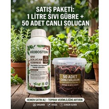 Hioboston 1 Litre Organik Sıvı Solucan Gübresi + 50 Adet Canlı Kaliforniya Solucanı