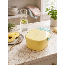 Dörtel Tedarik Ananas Görünümlü Çocuk Beslenme Çantası 3 Bölmeli Taşınabilir Yemek Kabı Mor