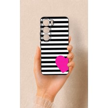 Vip Case Vivo V40 Lite 5g Uyumlu Çizgili Kalp Desenli Silikon Kılıf
